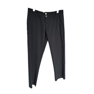 Women's black dress pants Chloro Phylle Sz 6 Front + back pockets raw hem zip up